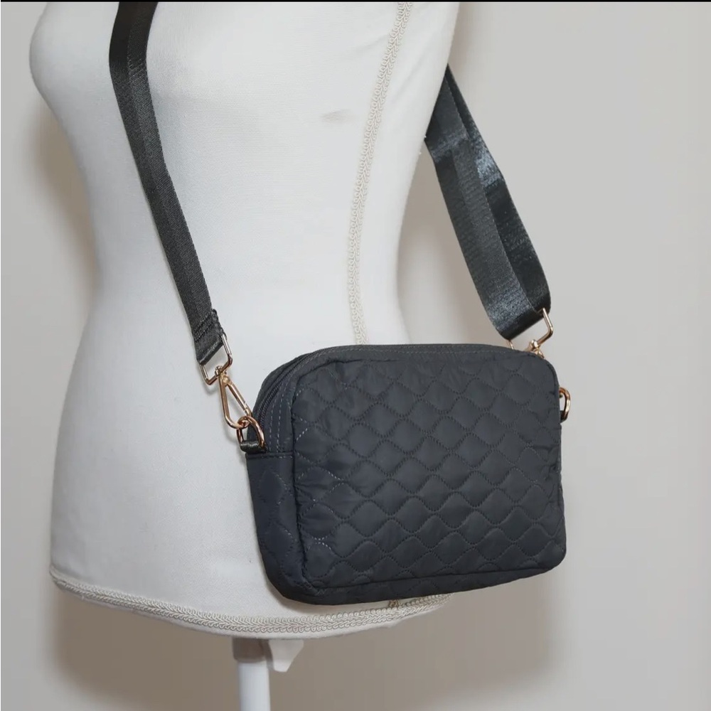 Black Quilted Crossbody Bag